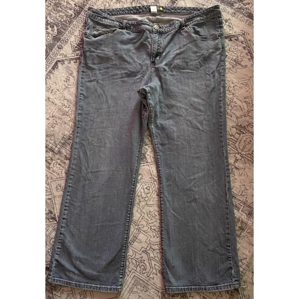 Venezia‎ Jeans Womens 22W Short Blue Denim Plus Size Straight Leg Mid Rise Pants